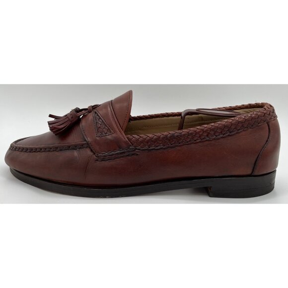 Allen Edmonds Brown Maxfield Tassel Loafer W/ Weave Accents/Dust Covers 11.5 D